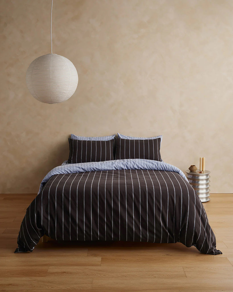 Versa Duvet Cover - Chocolate & Mist