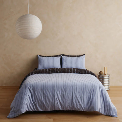 Versa Duvet Cover - Chocolate & Mist