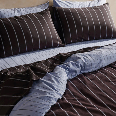 Versa Duvet Cover - Chocolate & Mist