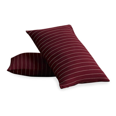 Wine Pinstripe Pillowcases