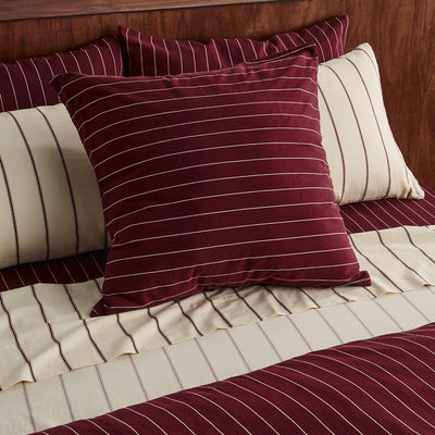 Wine Pinstripe Pillowcases