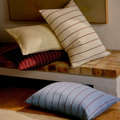 Wine Pinstripe Pillowcases