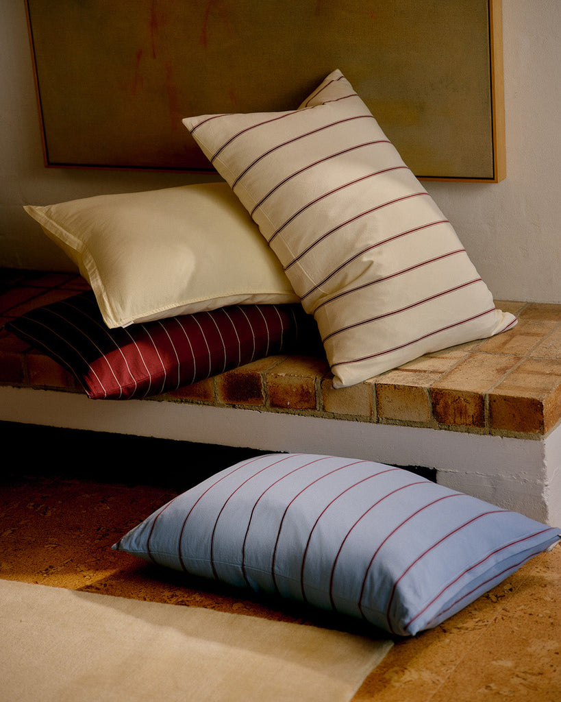 Wine Pinstripe Pillowcases