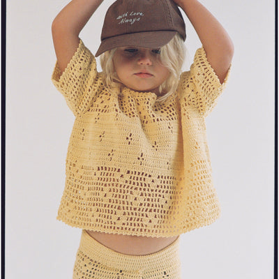 Filet Crochet Crop Top - Butter