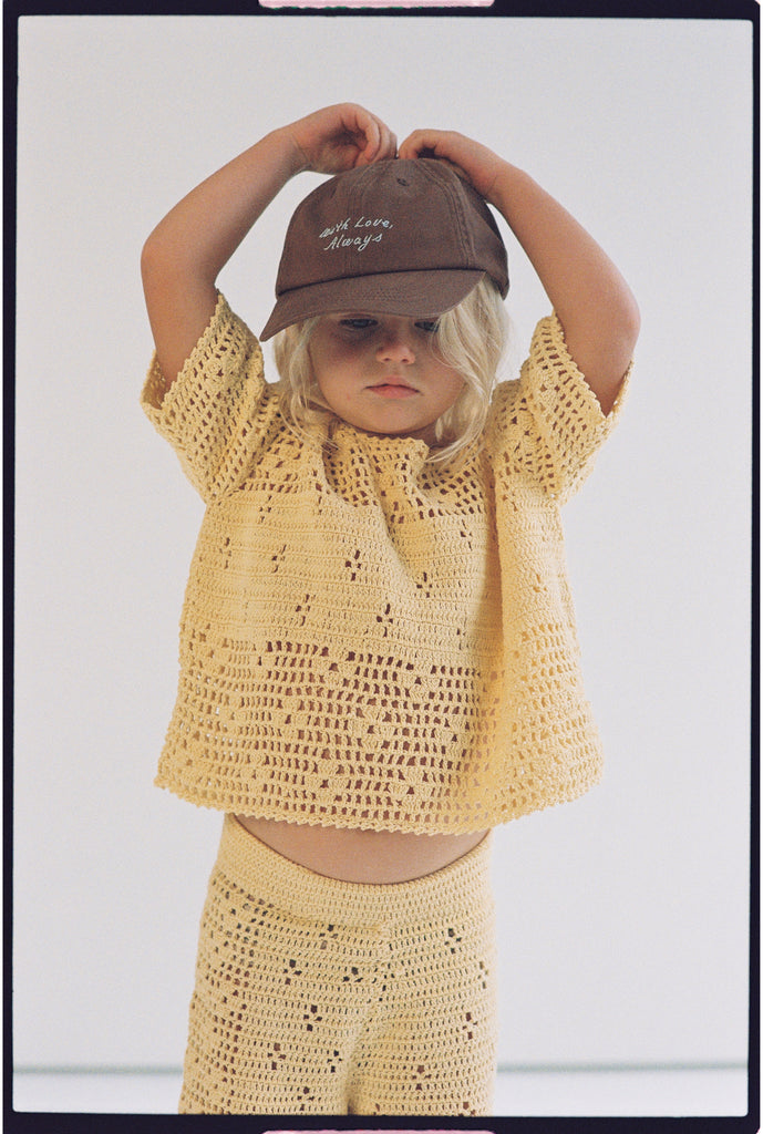 Filet Crochet Crop Top - Butter