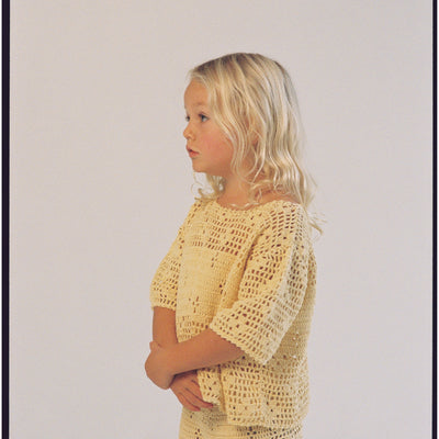 Filet Crochet Crop Top - Butter