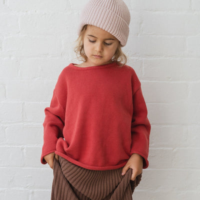 Essential Knit Jumper - Chilli