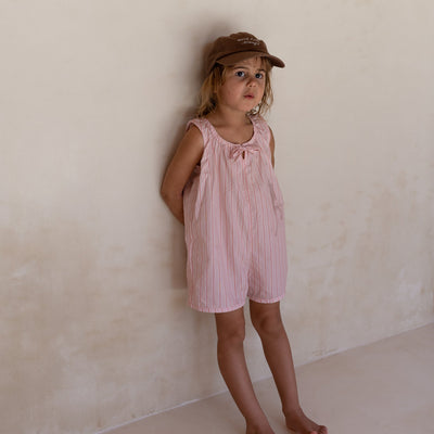 Sadie Overalls - Pink Stripe