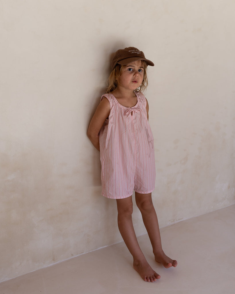 Sadie Overalls - Pink Stripe