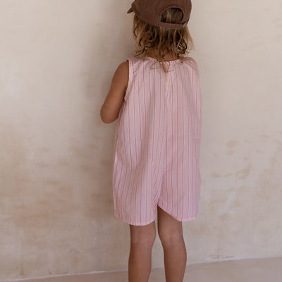 Sadie Overalls - Pink Stripe
