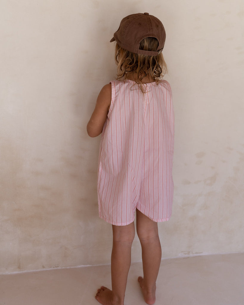 Sadie Overalls - Pink Stripe