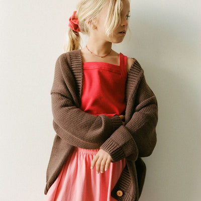 Wool Knit Cardigan - Cocoa