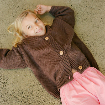 Wool Knit Cardigan - Cocoa