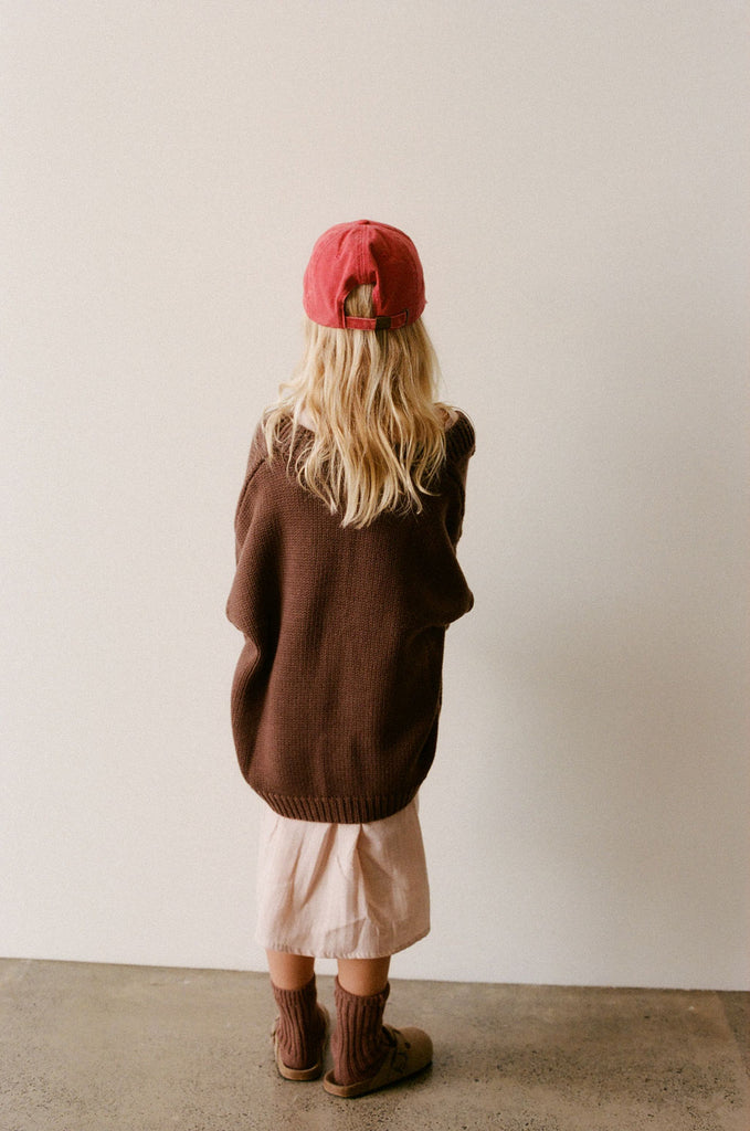 Wool Knit Cardigan - Cocoa
