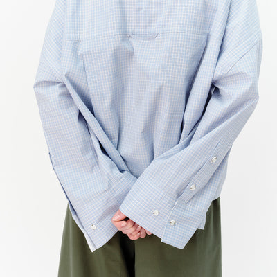 Cropped Viv Shirt - Blue Check