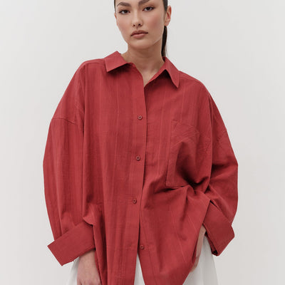 Oversized Viv Shirt - Burnt Red