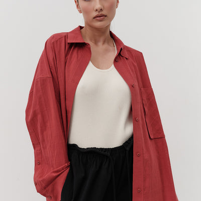 Oversized Viv Shirt - Burnt Red