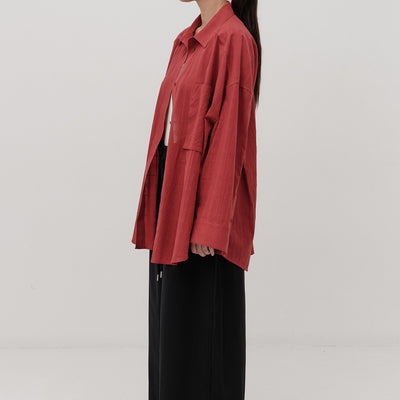Oversized Viv Shirt - Burnt Red
