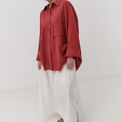Oversized Viv Shirt - Burnt Red