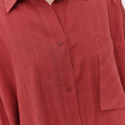 Oversized Viv Shirt - Burnt Red