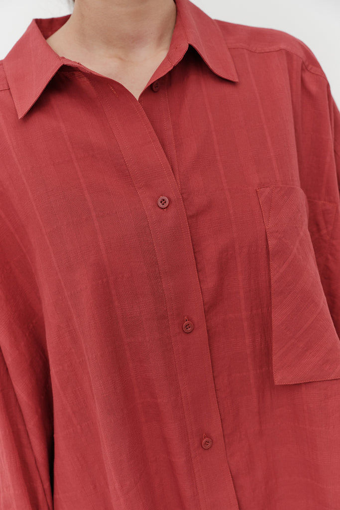 Oversized Viv Shirt - Burnt Red