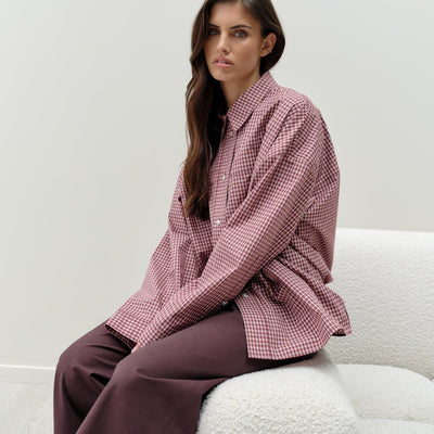 Owen Shirt - Port Wine Check