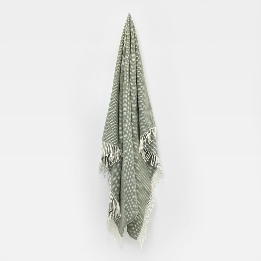 NZ Lambswool Throw - Preppy Dusty Green