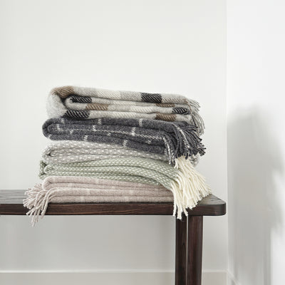NZ Lambswool Throw - Preppy Dusty Green