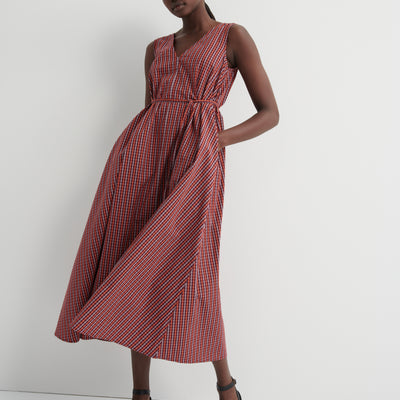 Belle Dress - Maroon Check