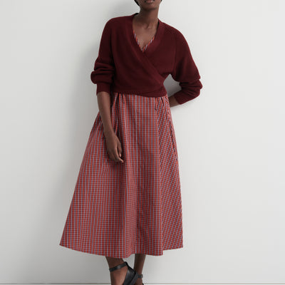 Belle Dress - Maroon Check