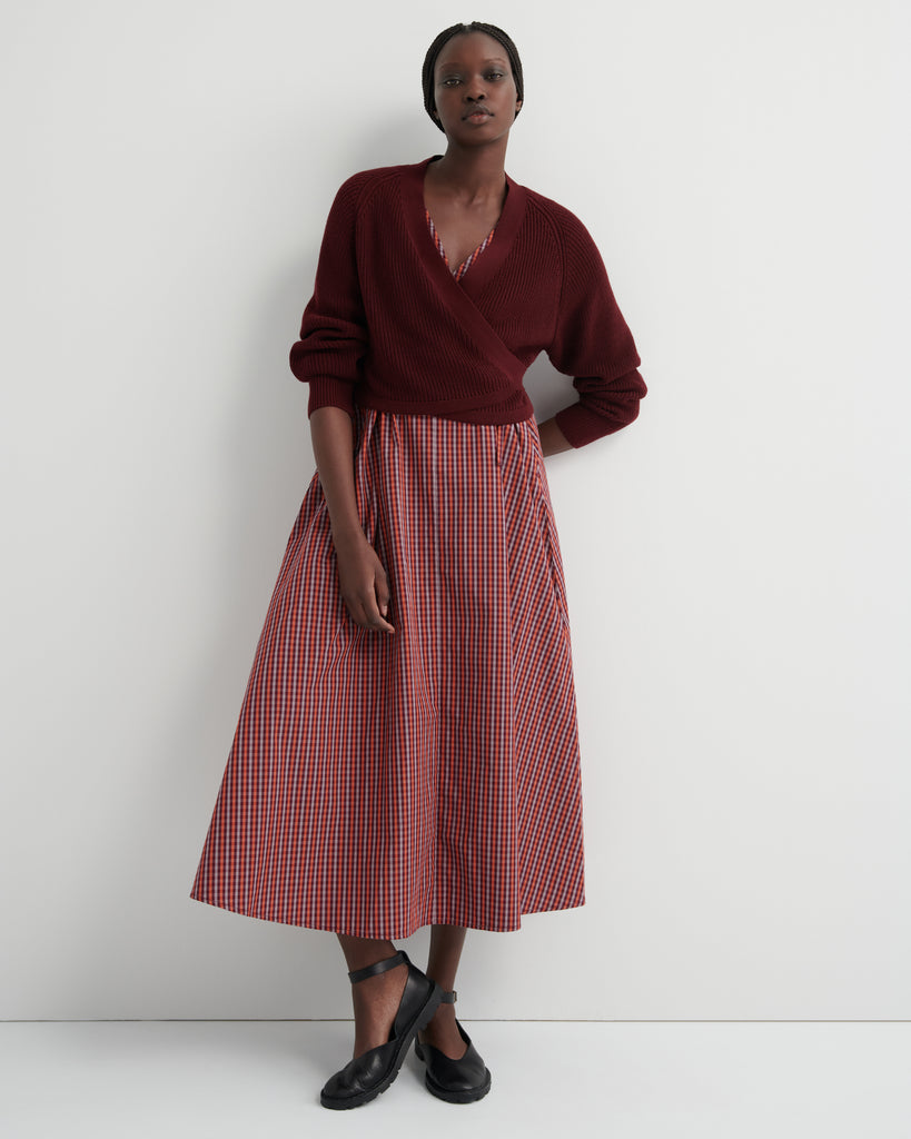 Belle Dress - Maroon Check