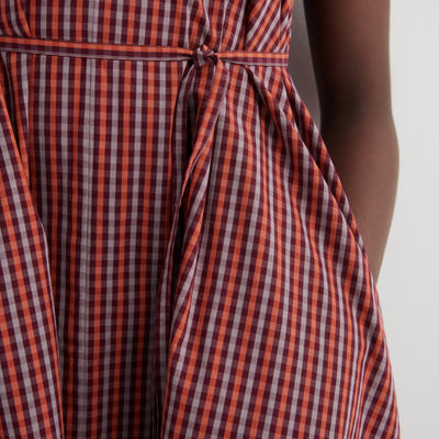 Belle Dress - Maroon Check