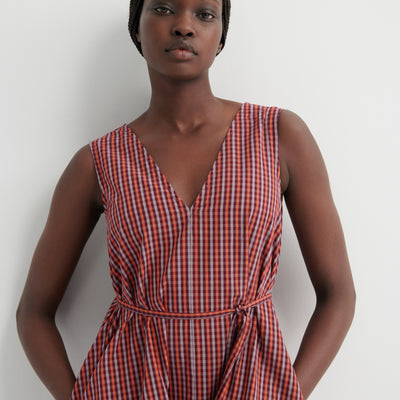 Belle Dress - Maroon Check