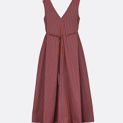 Belle Dress - Maroon Check