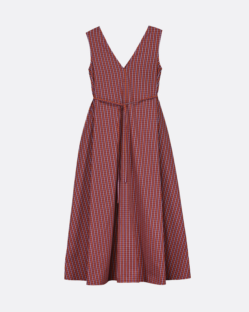 Belle Dress - Maroon Check