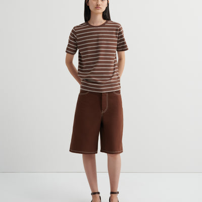 Classic Tee - Brown Stripe