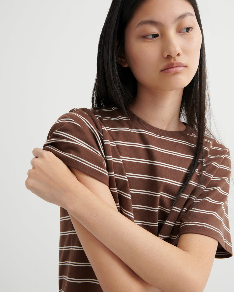 Classic Tee - Brown Stripe
