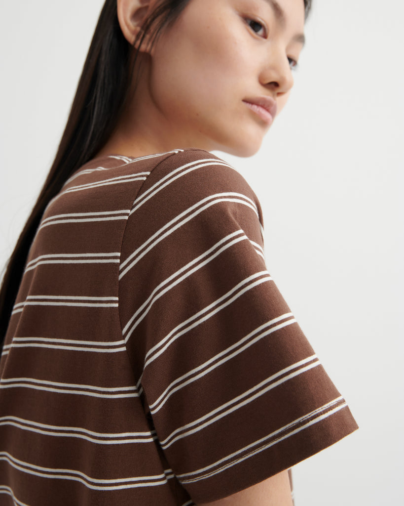 Classic Tee - Brown Stripe