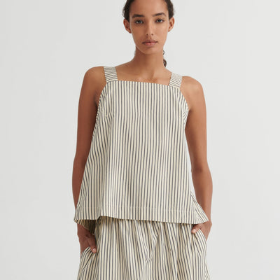 Elle Top - Ecru Stripe