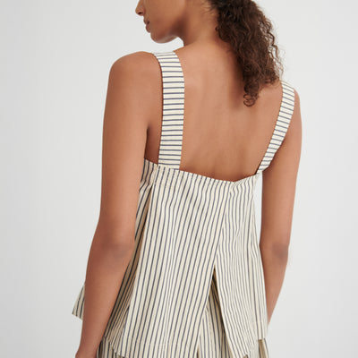 Elle Top - Ecru Stripe