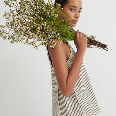 Elle Top - Ecru Stripe