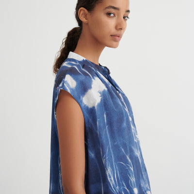 Equinox Top - Cyanotype Floral