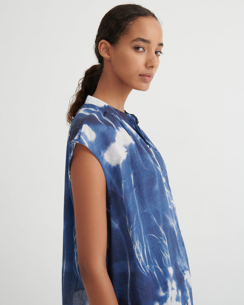 Equinox Top - Cyanotype Floral
