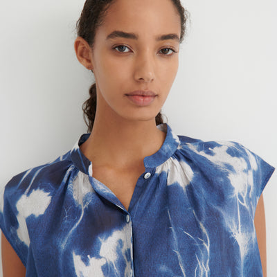 Equinox Top - Cyanotype Floral