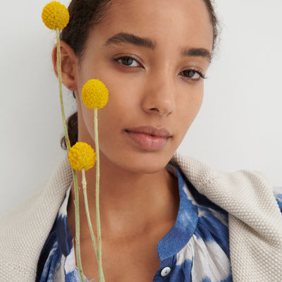 Equinox Top - Cyanotype Floral