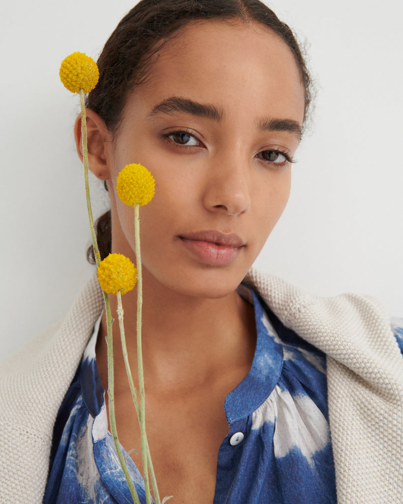 Equinox Top - Cyanotype Floral