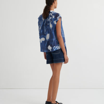 Equinox Top - Cyanotype Floral