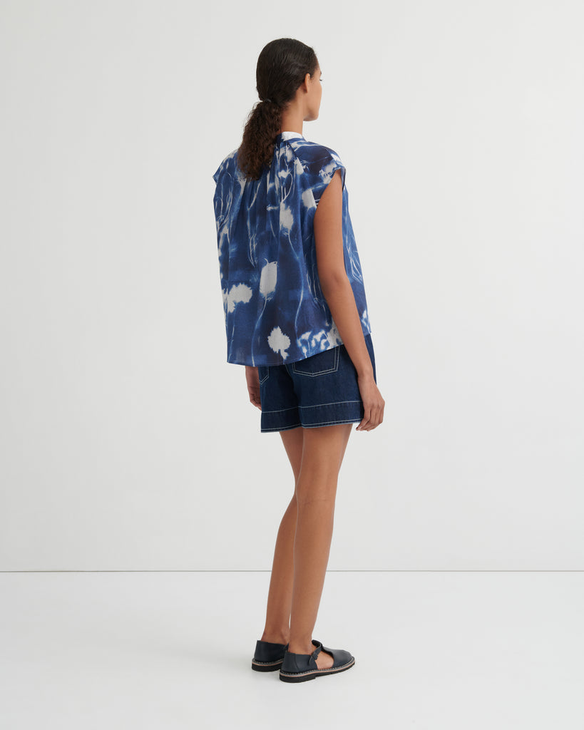 Equinox Top - Cyanotype Floral