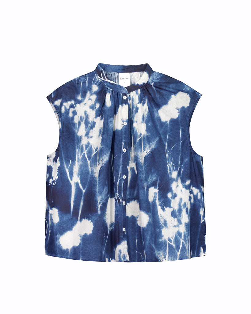 Equinox Top - Cyanotype Floral