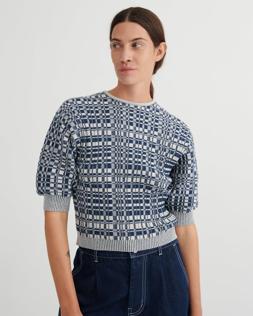 Film Top - Navy Check